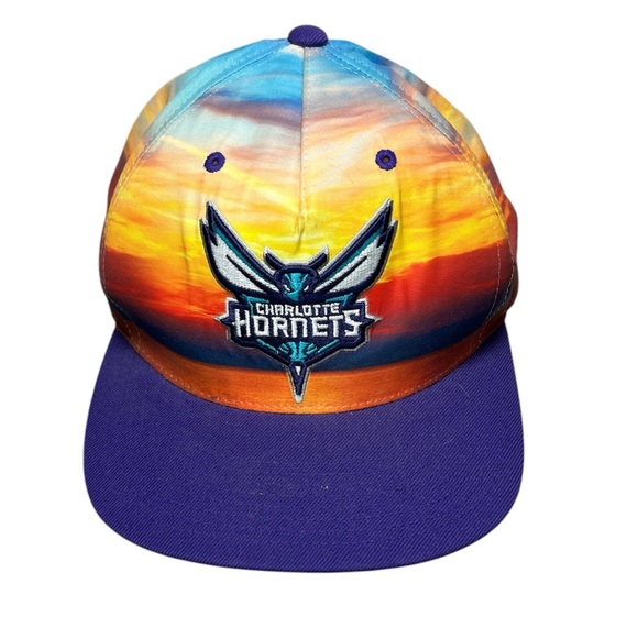 Mitchell & Ness Charlotte Hornets Sunrise/ Sunset Adjustable Hat Cap Badketball - Picture 1 of 10